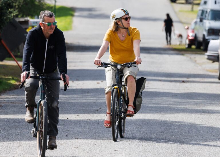 Bikers and walkers enjoy the slow pace of Donovan Avenue.