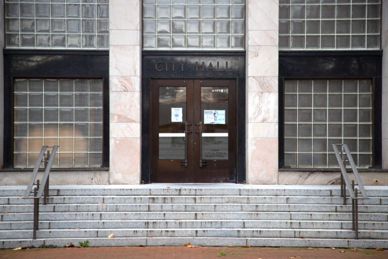 Bellingham City Council's front entrance and steps.