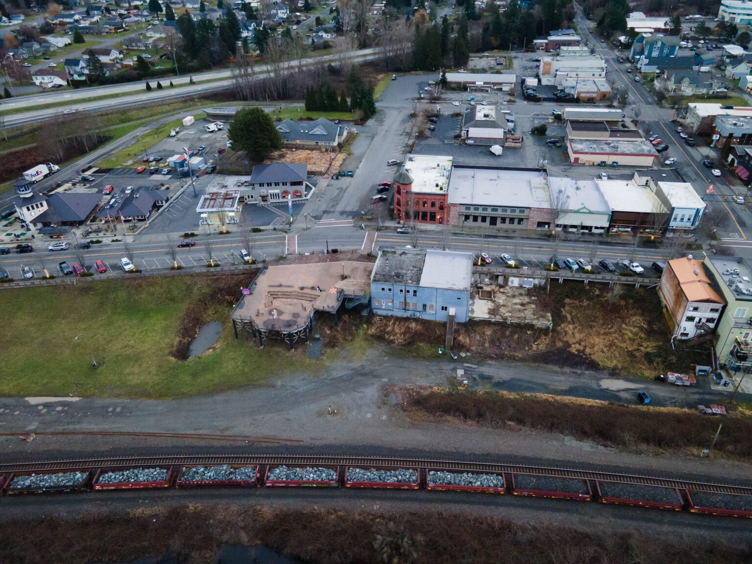 The area where the plan for a new pavilion on the waterfront will be built.