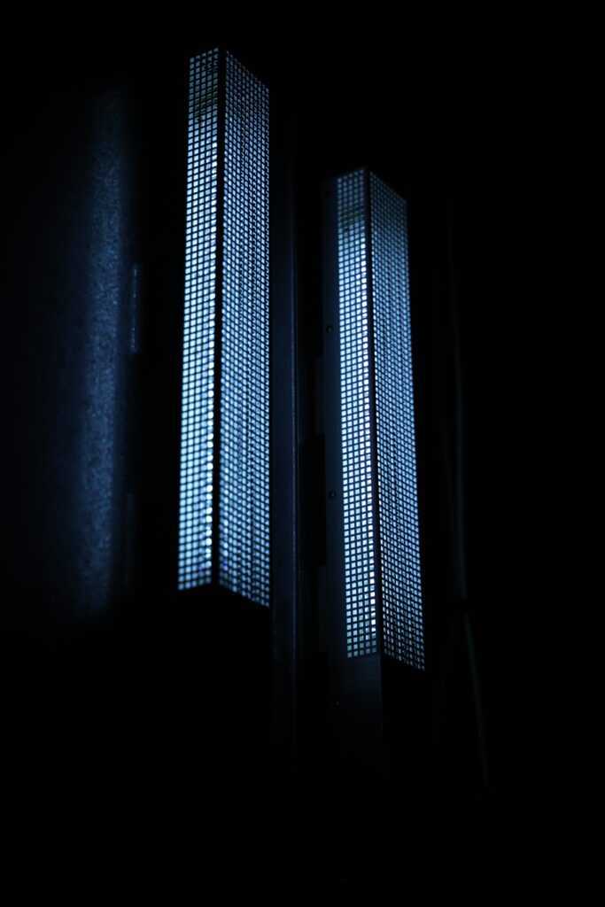 UV light emits from the new air filtration system.