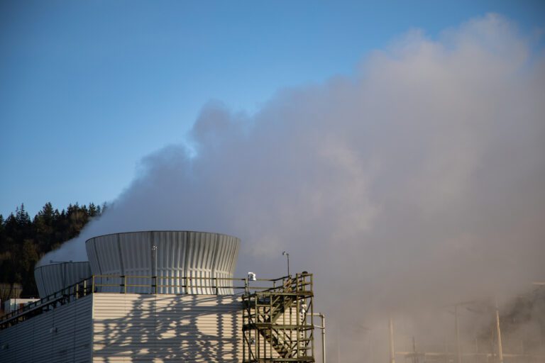 PSE's Encogen Generating System letting out fumes into the sky.