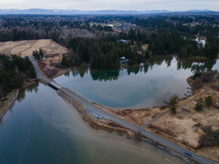 A view from above of the California Creek Estuary in Blaine.