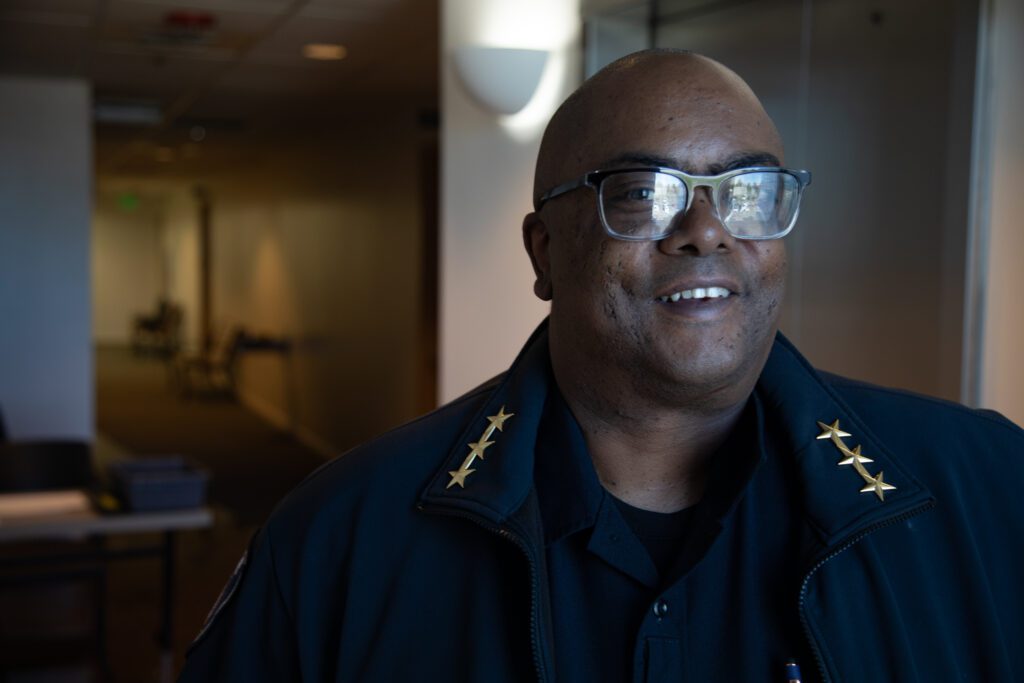 Donnell "Tank" Tanksley smiles for the camera while wearing his uniform.