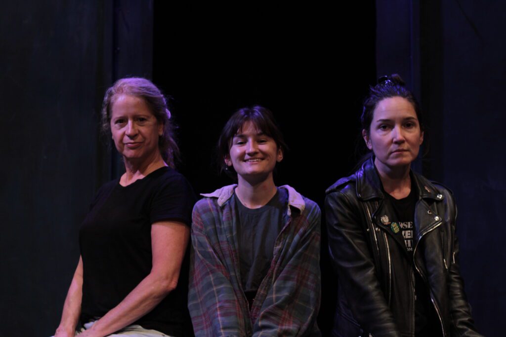 From left, Cindy Whiston, Kharma Stambaugh and Dawn Hunter perform in "Eleemosynary."