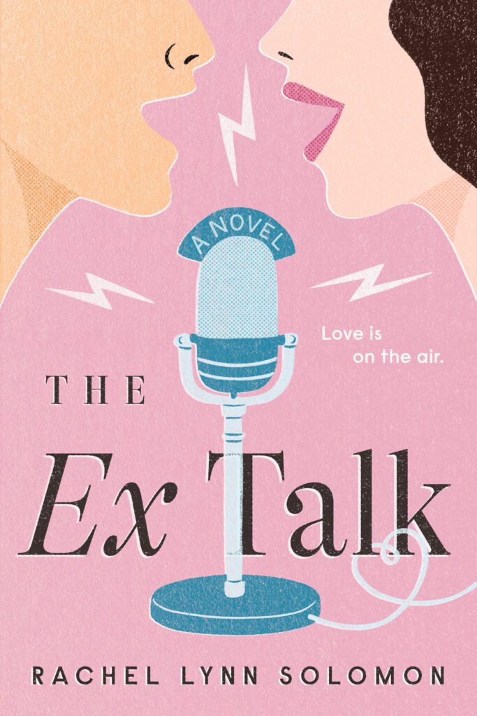 The book cover of Ex Talk has two individuals talking into a microphone.