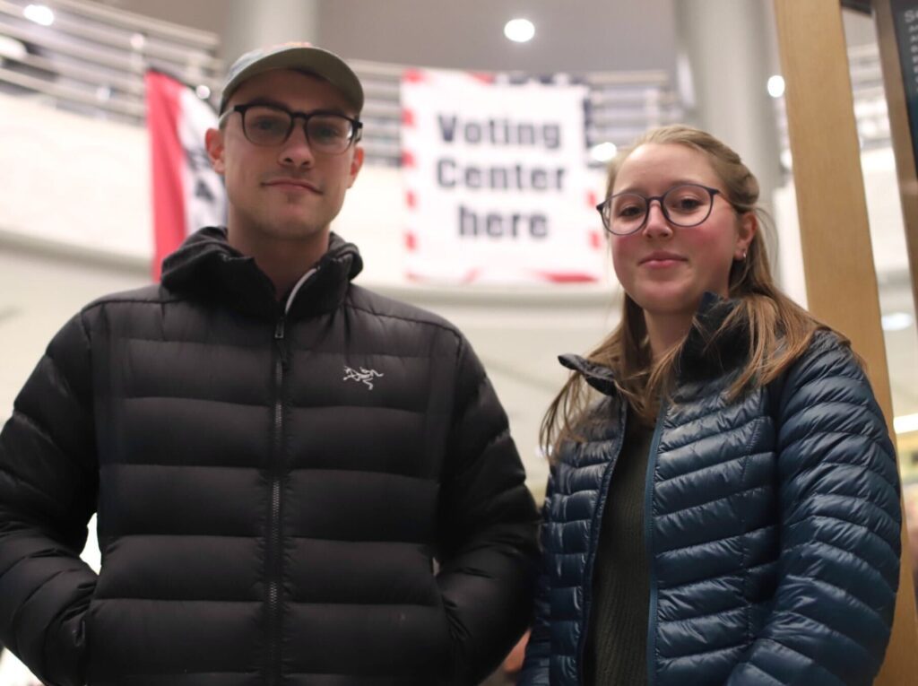 Kevin Mcarthy, left, and Tessa Belo at the courthouse.