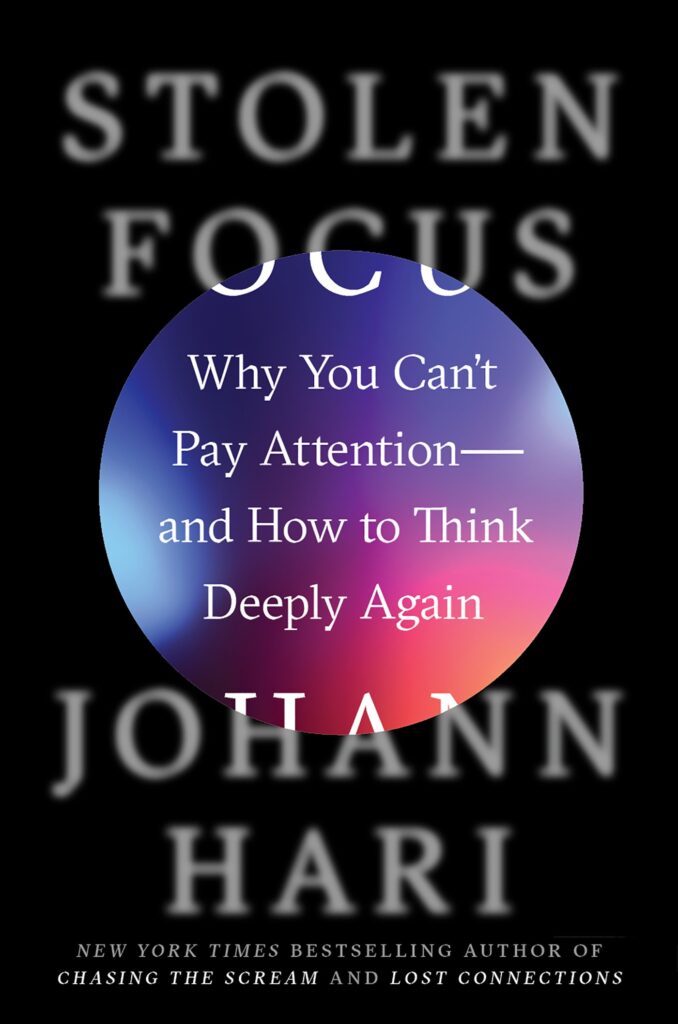 Hari's book cover has a clear circular section to match the theme of focus.