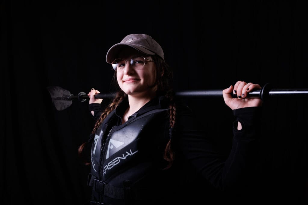 Bethany Anderson is the kayaker for the Leisure Sportsmen.