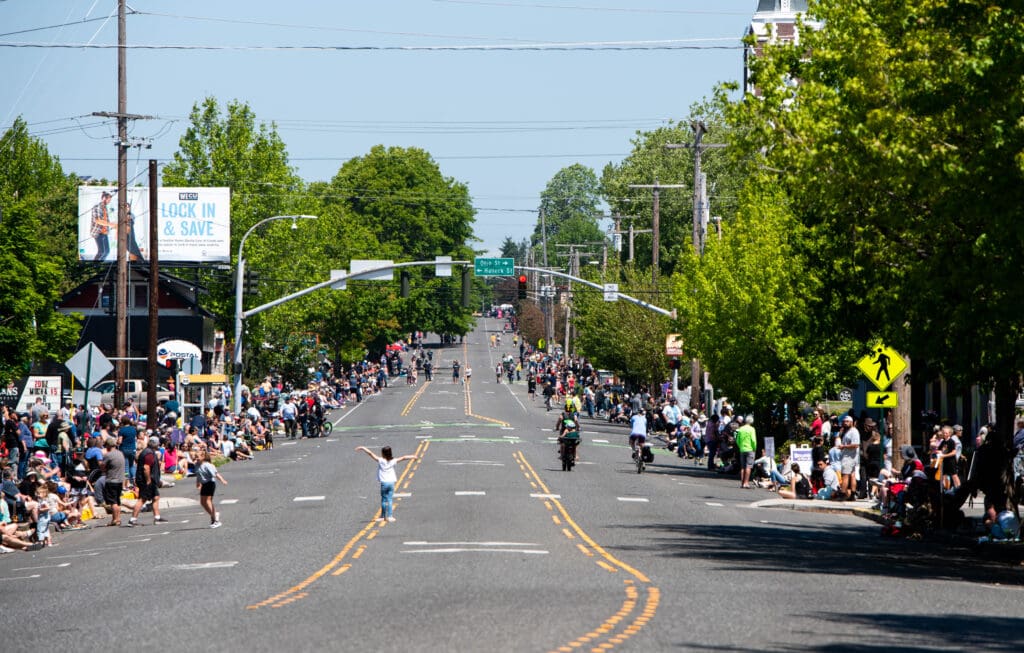 Spectators line Cornwall Avenue before the Whatcom Memorial Day Parade.