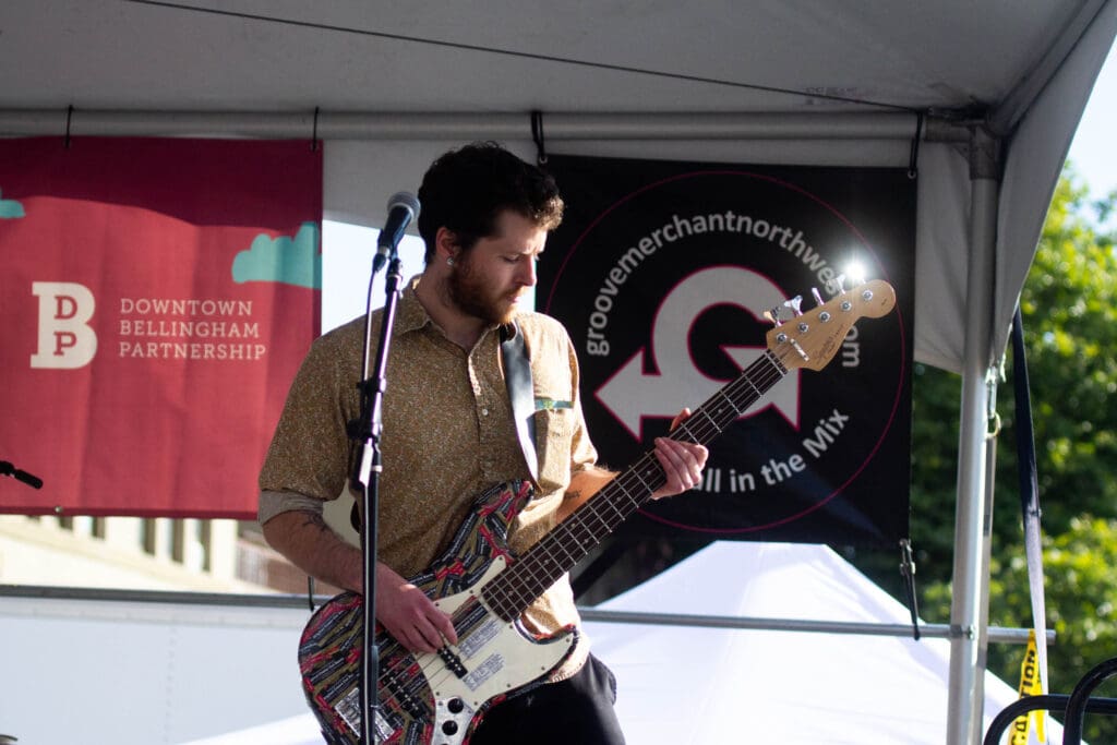 The Cosmic Neighborhood guitarist plays for the crowd.