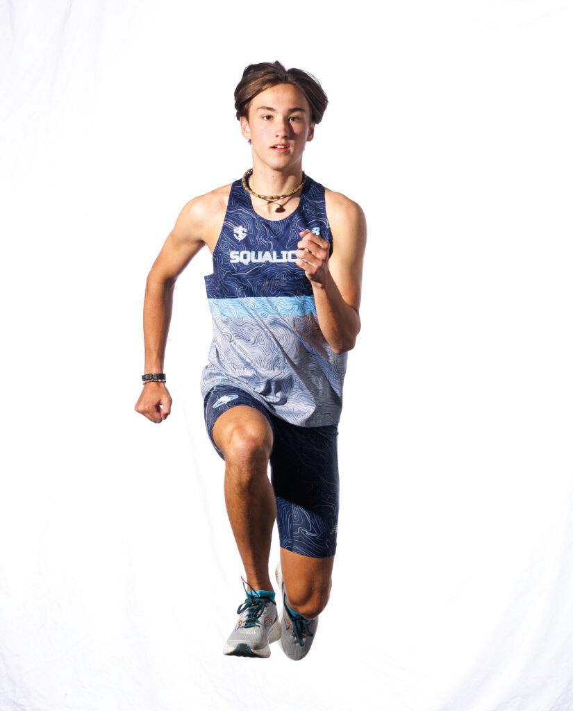 Squalicum cross country runner Chase Bartlett runs towards the camera.