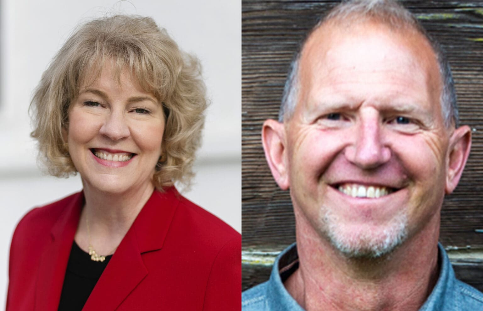 Incumbent Kathy Kershner and candidate Mark Stremler side by side.