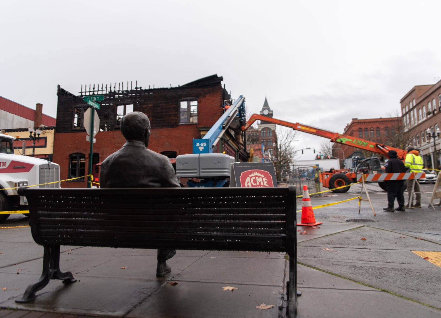 A view from behind the statue of John Joseph Donovan looking on at the Terminal Building.