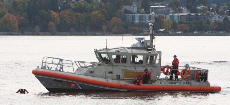 The Bellingham-based unit of the U.S. Coast Guard momentarily still on the water.