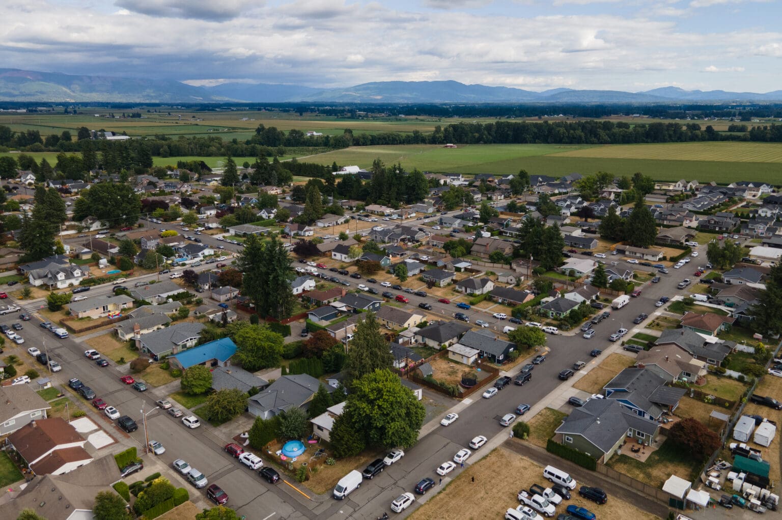 An aerial view of Lynden and its surrounding communities.