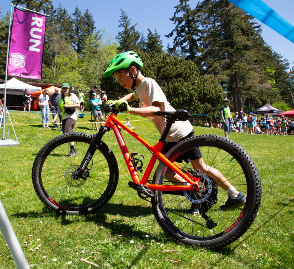 Merrick Snead of Rogue Ones looks to the bike course.