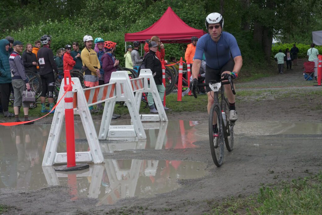 Cyclocross biker Brian Ecker of Beavers Tree Service takes off from Hovander Homestead Park for a 14-mile ride to Zuanich Point Park.