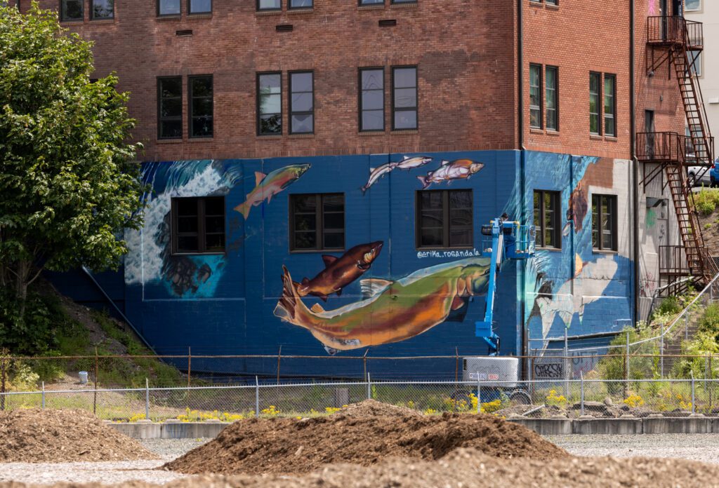 A mural by Erika Rosendale can be viewed at 203 W. Chestnut St.