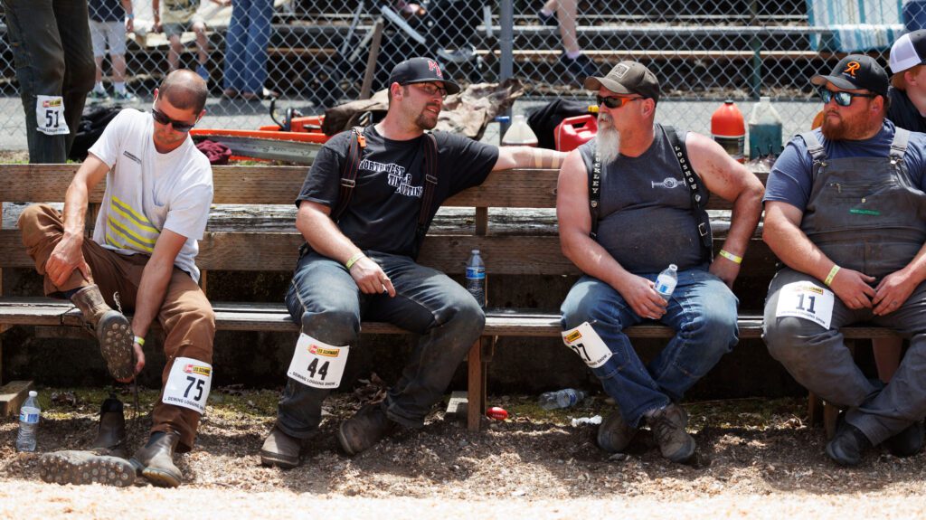 Competitors wait their turn at the Deming Logging Show.