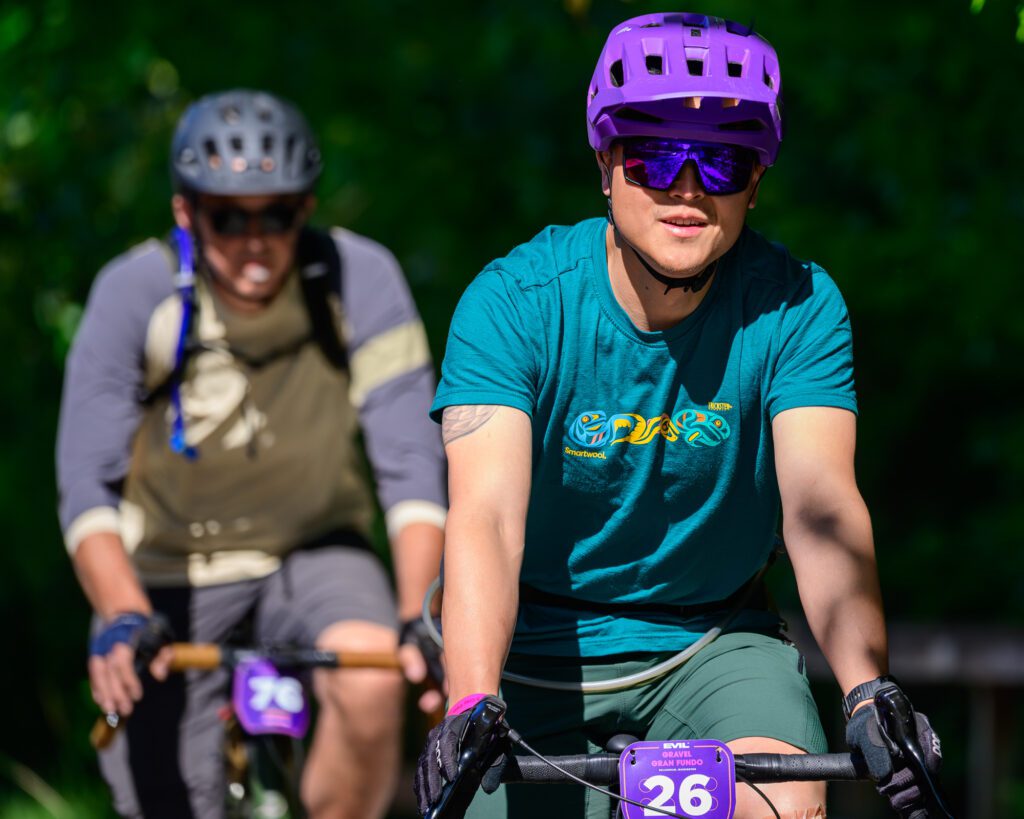 Kevin Nocom, right, and Frederic Allen ride along Clementine Avenue.