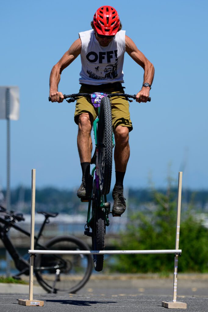 Landon Holt clears the jump challenge.