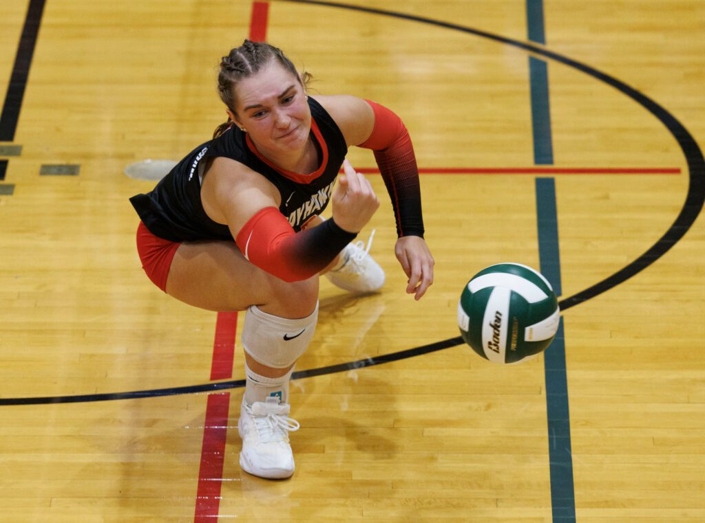 Bellingham’s Ophelia Van Leeuwen misses a dig.