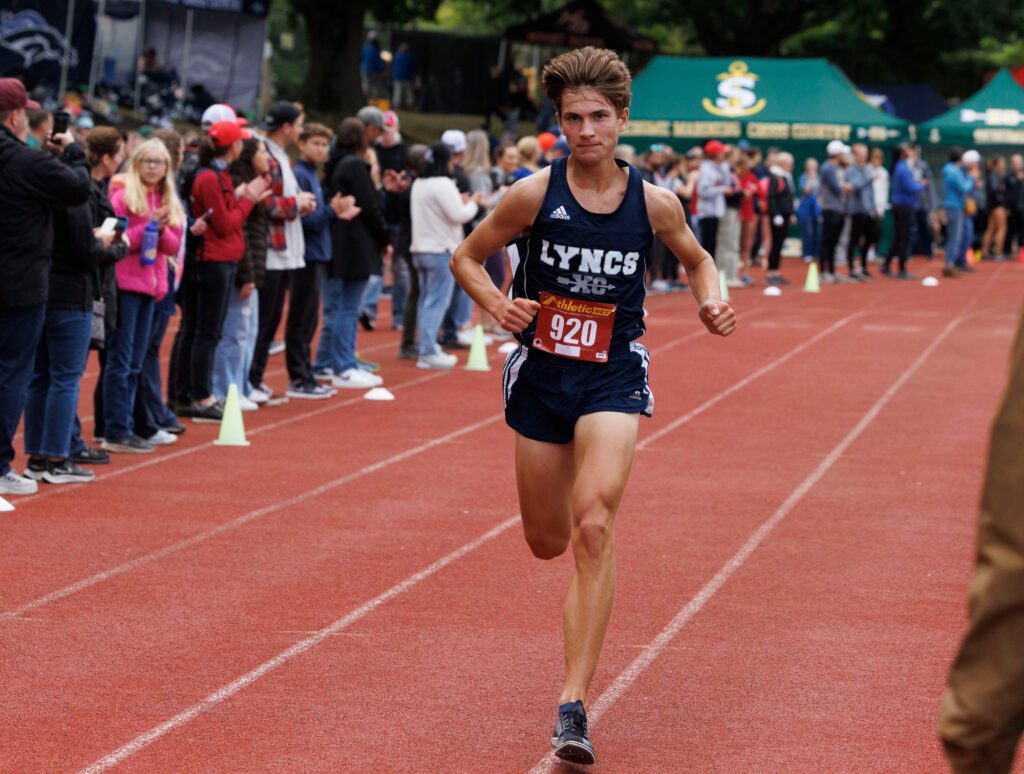 Lynden Christian's Nikolas Luce finishes second in the boys junior race.