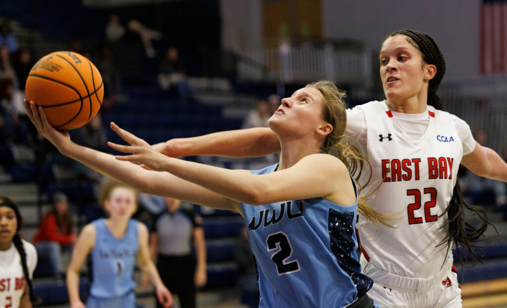 Western's Eilee Brockman tries a shot under pressure.