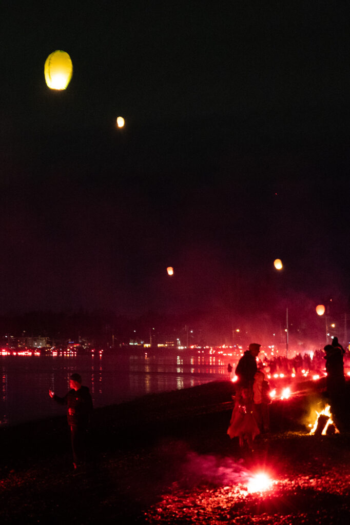 Dozens of people lined the beach from Birch Bay State Park to Sunset Park.